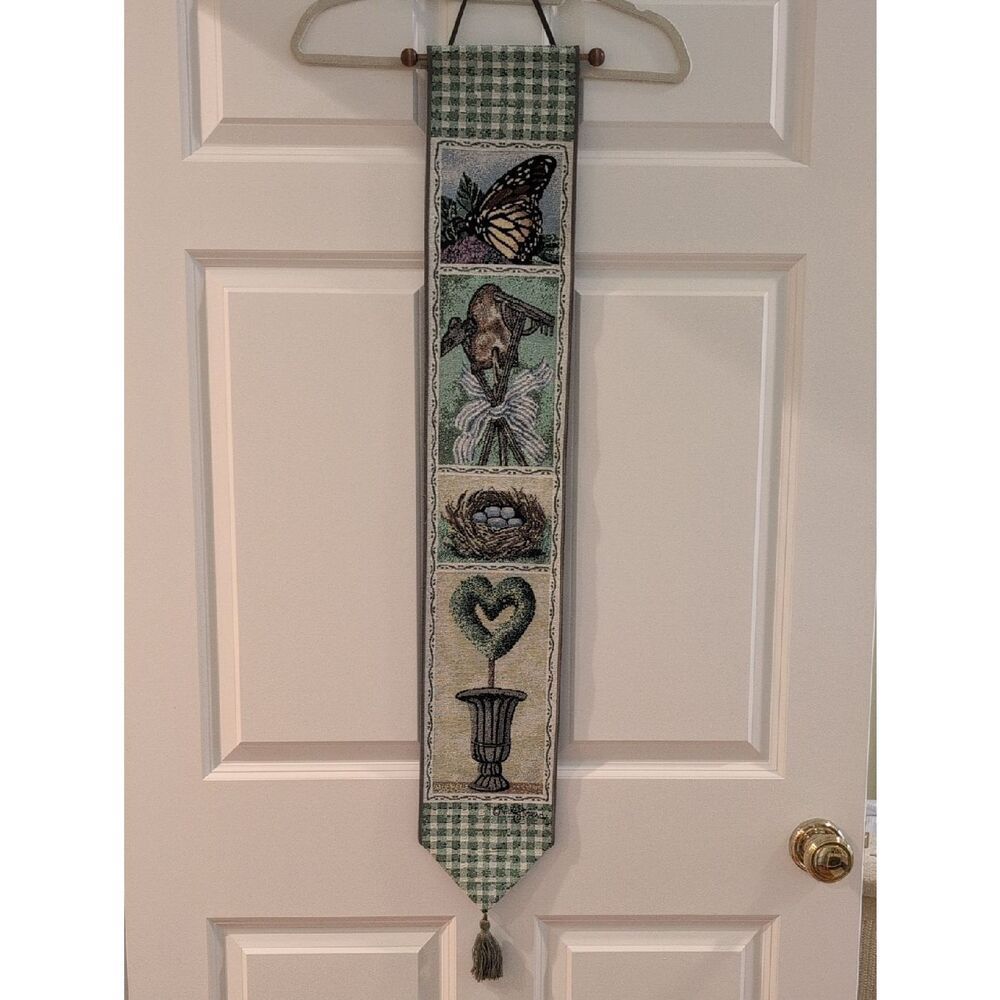 Vintage Garden Party Tapestry Bell Pull Wall Hanging by Vicky Howard
